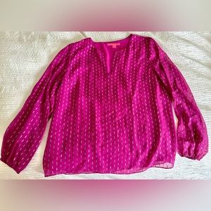 Lilly Pulitzer Silk Top, Blouse, Size L